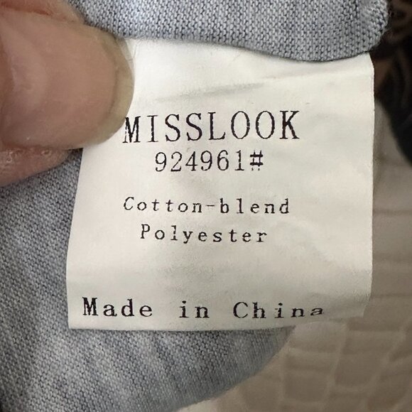 MISLOOK Charcoal Grey and Tan Short Sleeve Midi Sheath Dress L - Picture 4 of 8